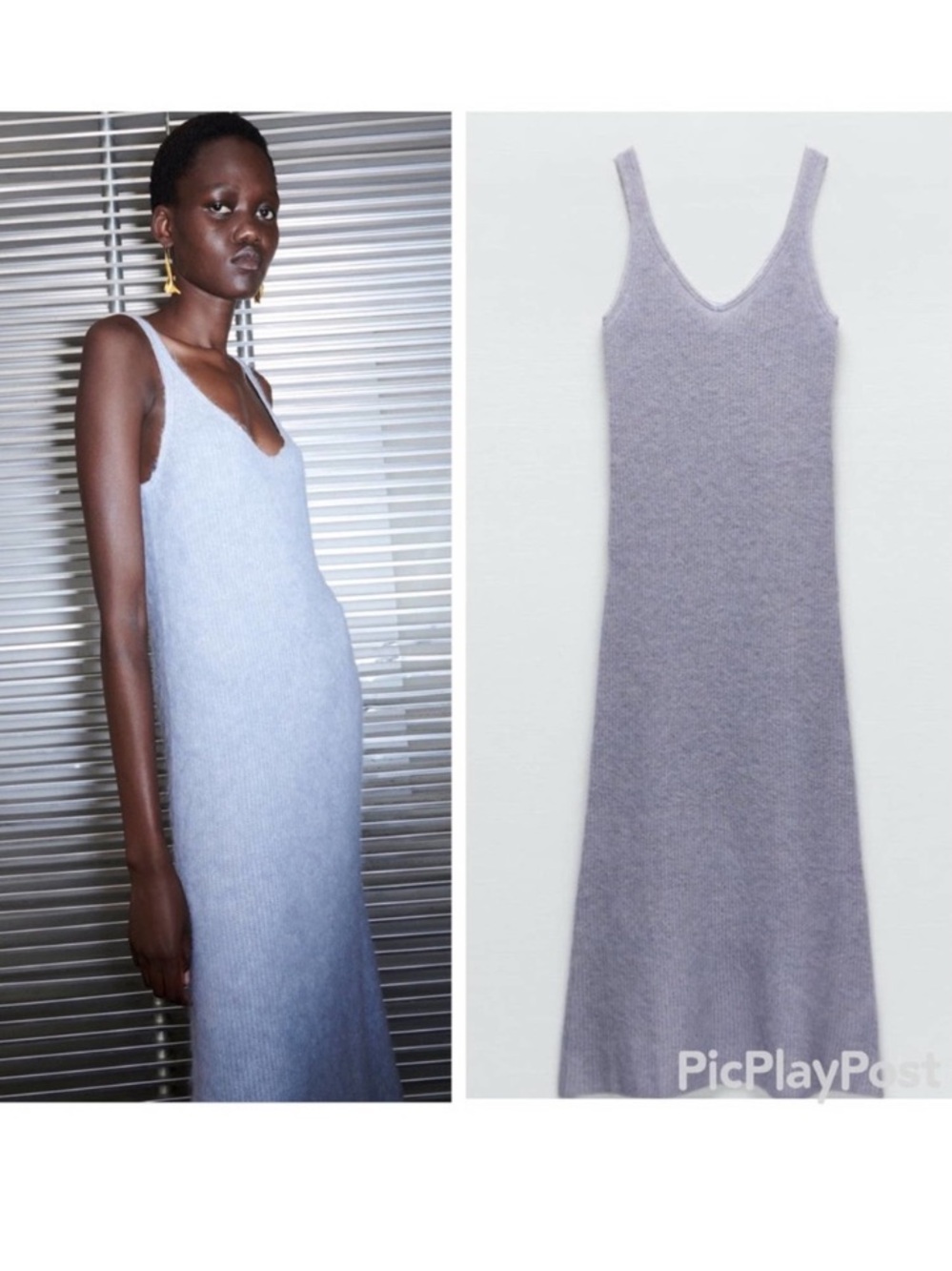 NWT Zara Alpaca Wool Beaded Strappy Dress